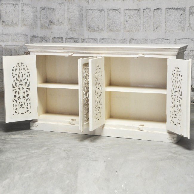 JALI SOLID 4 DOOR WOODEN SIDEBOARD – handcrafted solid wood furniture