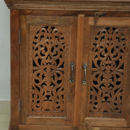 JALI SOLID 4 DOOR WOODEN SIDEBOARD - Chocolate - 160 - 40 - 90 – handcrafted solid wood furniture