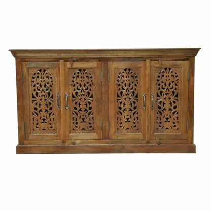 JALI SOLID 4 DOOR WOODEN SIDEBOARD - Chocolate - 160 - 40 - 90 – handcrafted solid wood furniture