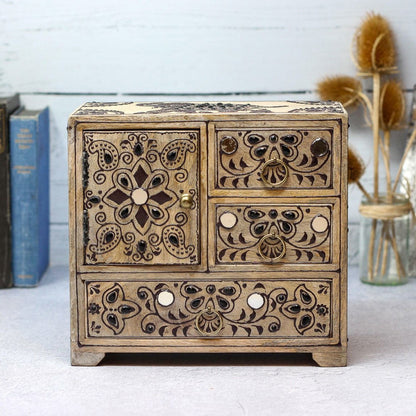JASE Solid Mango Wood Three Drawer Chest – handcrafted solid wood furniture