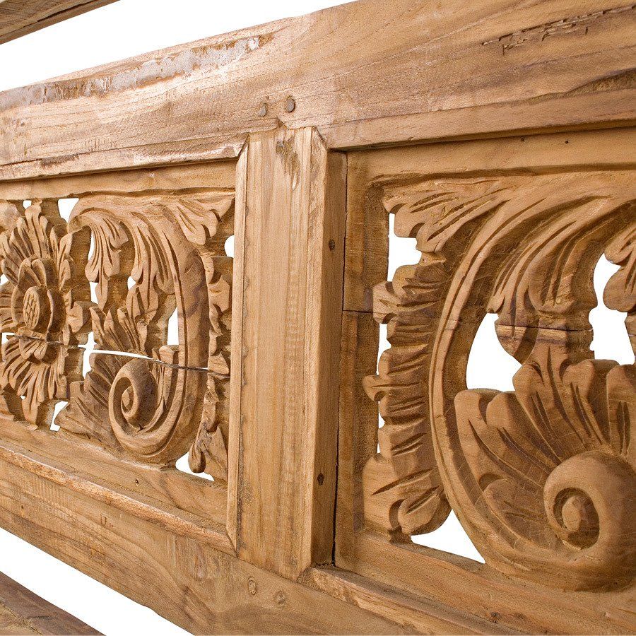 JAVA Hand Carved Wooden Bench – handcrafted solid wood furniture