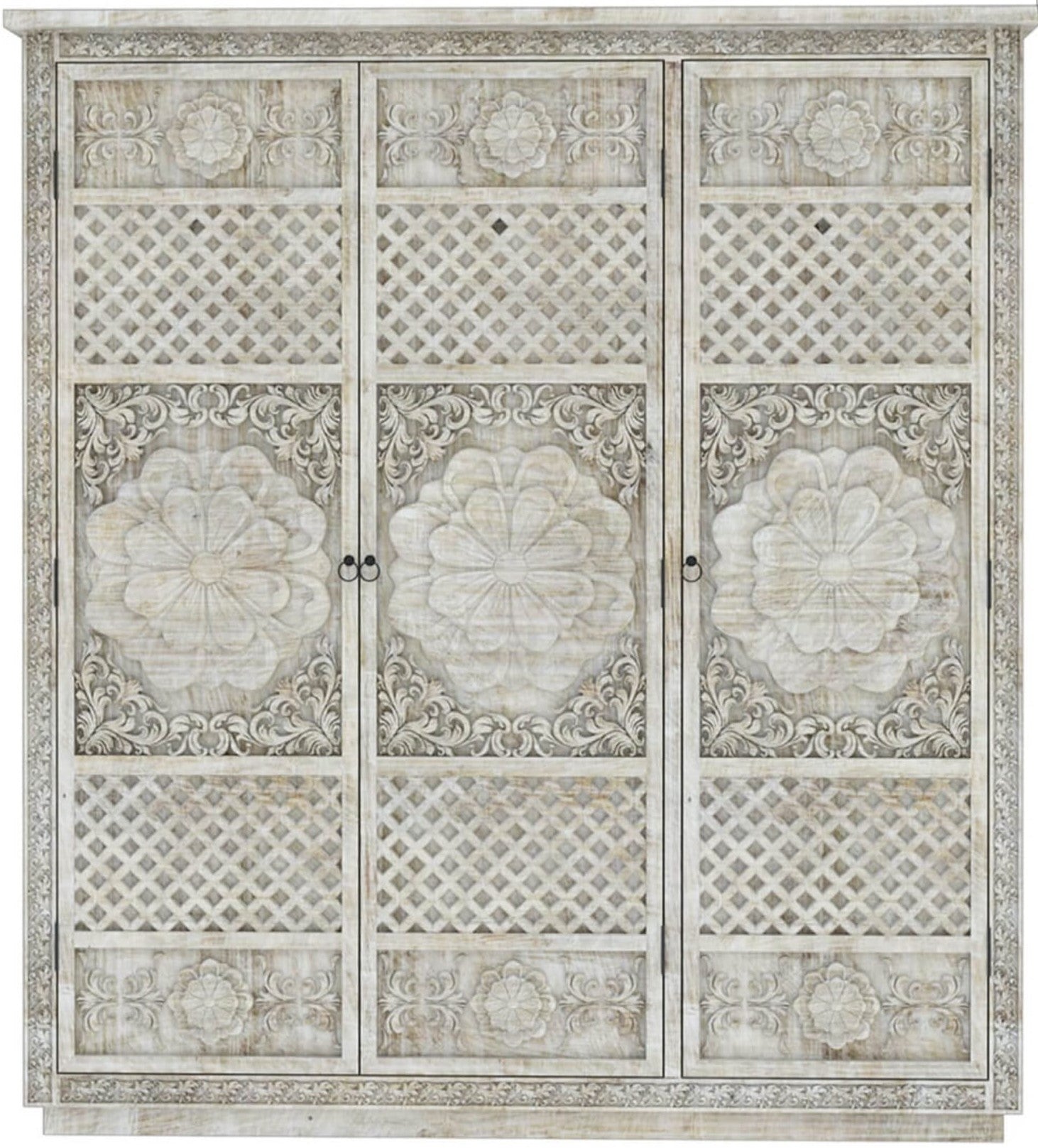 Juffair Hand Carved Solid Wood Armoire by Hibashi Furniture – handcrafted solid wood furniture made in India