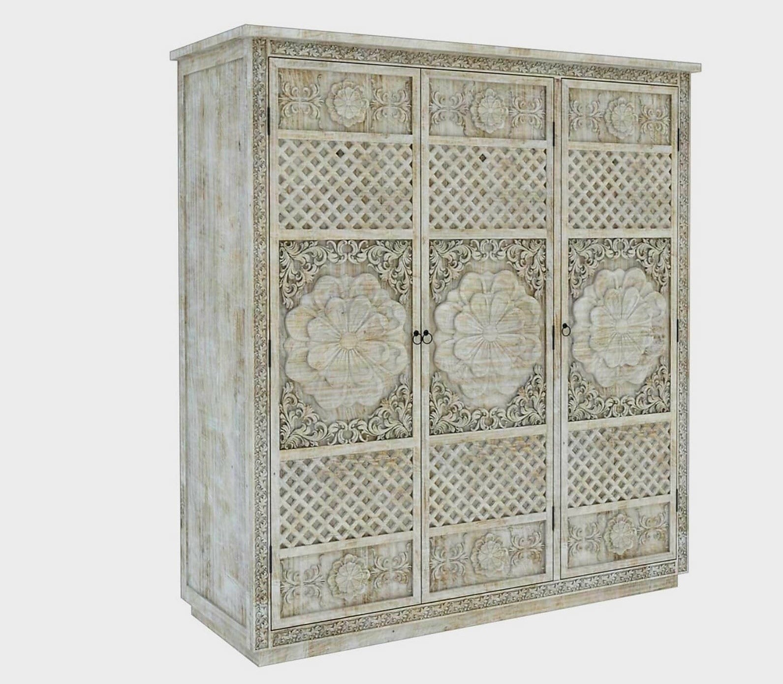 Juffair Hand Carved Solid Wood Armoire – handcrafted solid wood furniture