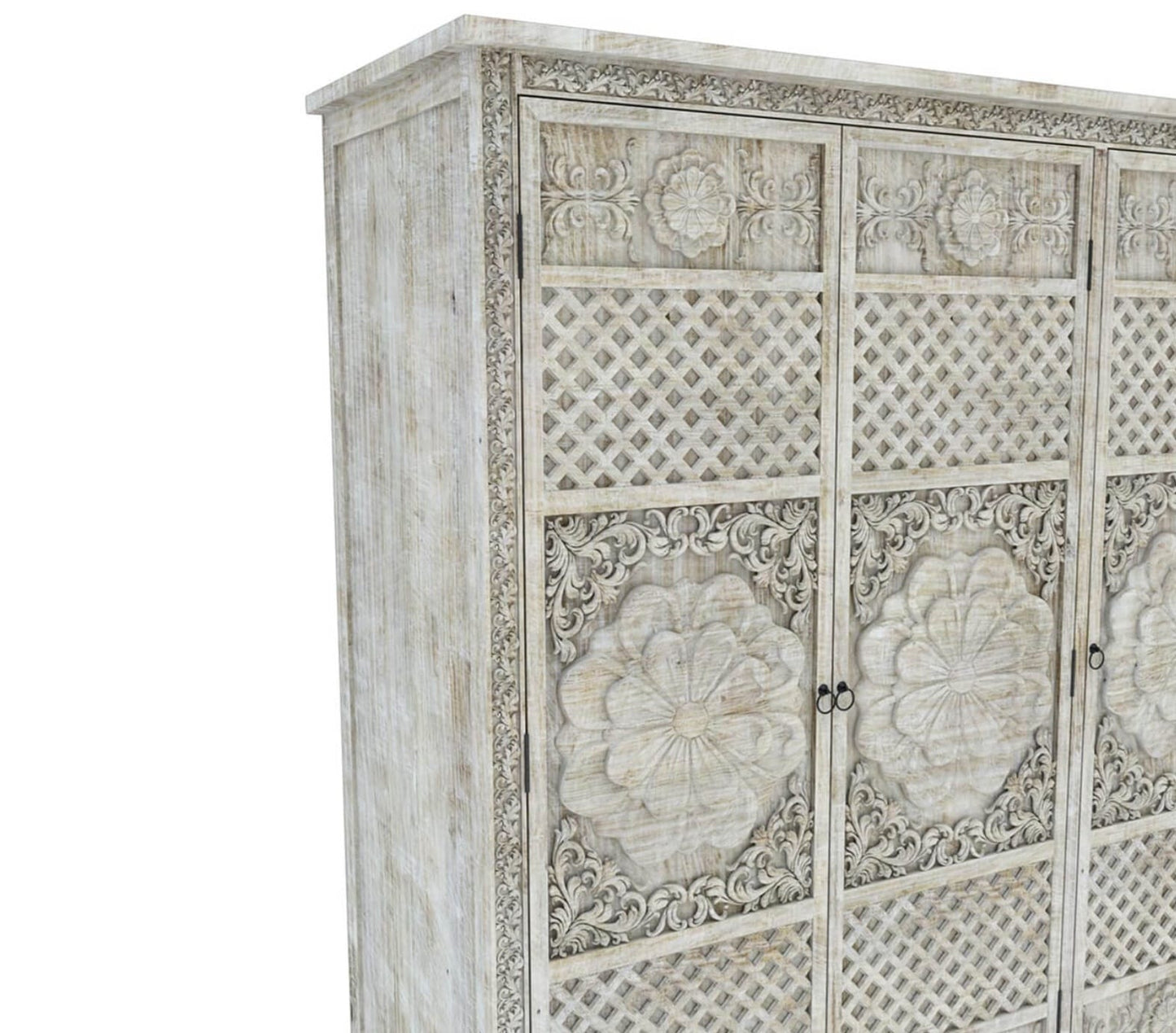 Juffair Hand Carved Solid Wood Armoire – handcrafted solid wood furniture