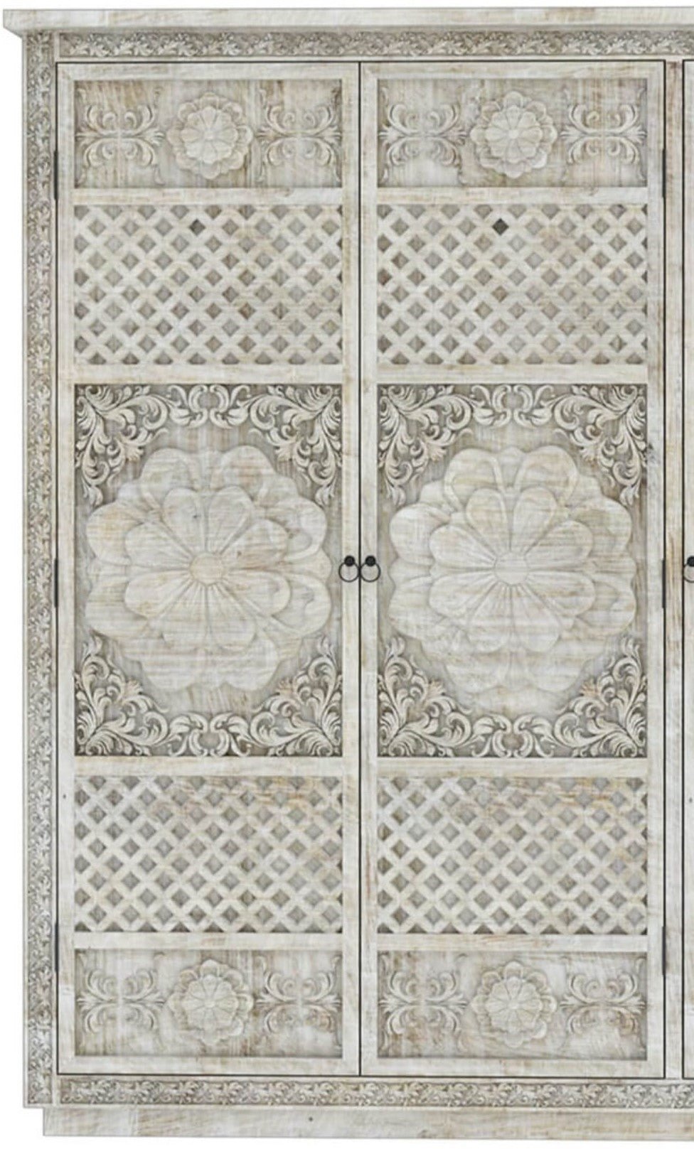 Juffair Hand Carved Solid Wood Armoire – handcrafted solid wood furniture