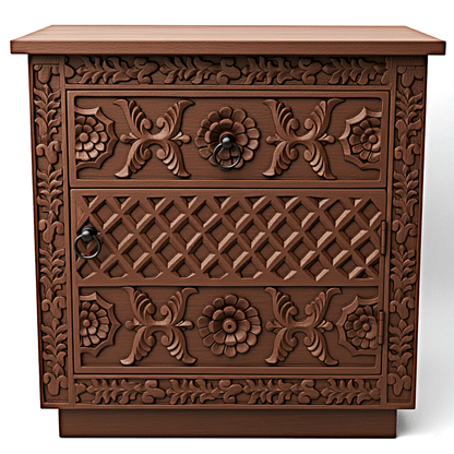 Juffair Hand - Carved Solid Wood Platform Bed – handcrafted solid wood furniture