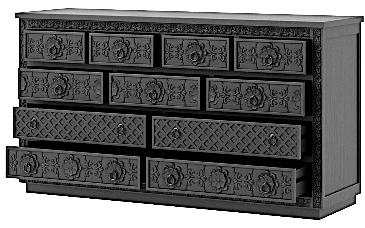 Juffair Hand - Carved Solid Wood Platform Bed – handcrafted solid wood furniture