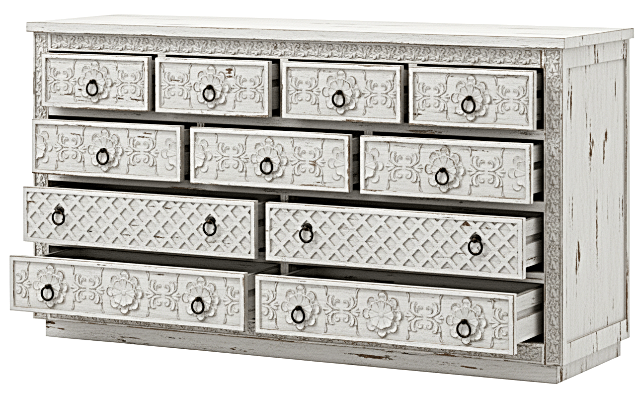 Juffair Hand - Carved Solid Wood Platform Bed – handcrafted solid wood furniture