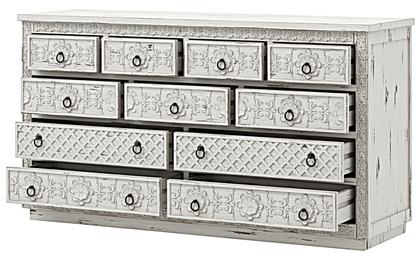 Juffair Hand - Carved Solid Wood Platform Bed – handcrafted solid wood furniture