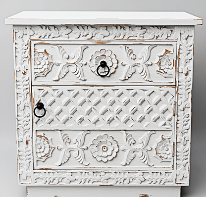 Juffair Hand - Carved Solid Wood Platform Bed – handcrafted solid wood furniture