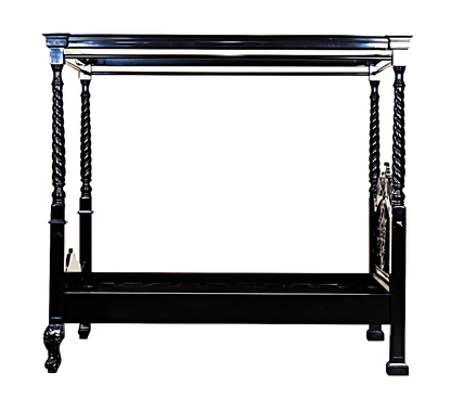 Kabak Gothic Hand Carved Solid Wooden Canopy Platform Bed - HF Commercial Furniture