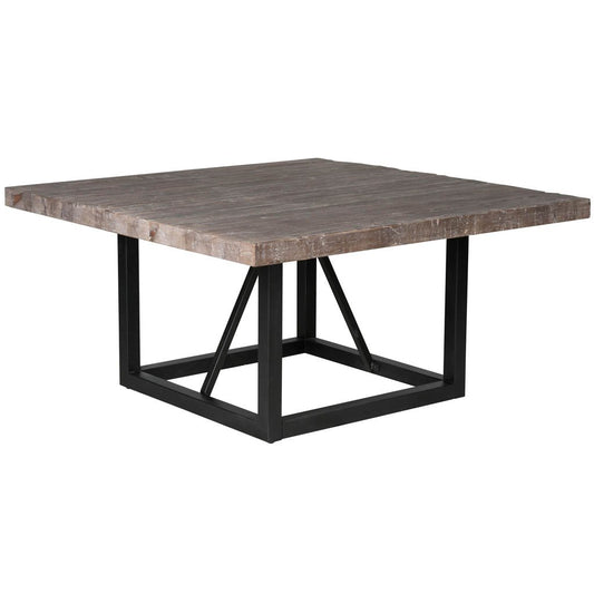 KALIBO Industrial Square Dining Table – handcrafted solid wood furniture