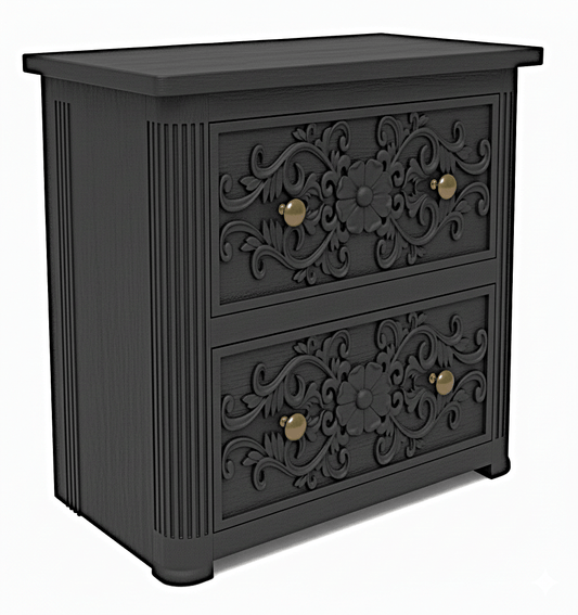 Kasbah Hand - Carved Solid Wood Nightstand – handcrafted solid wood furniture
