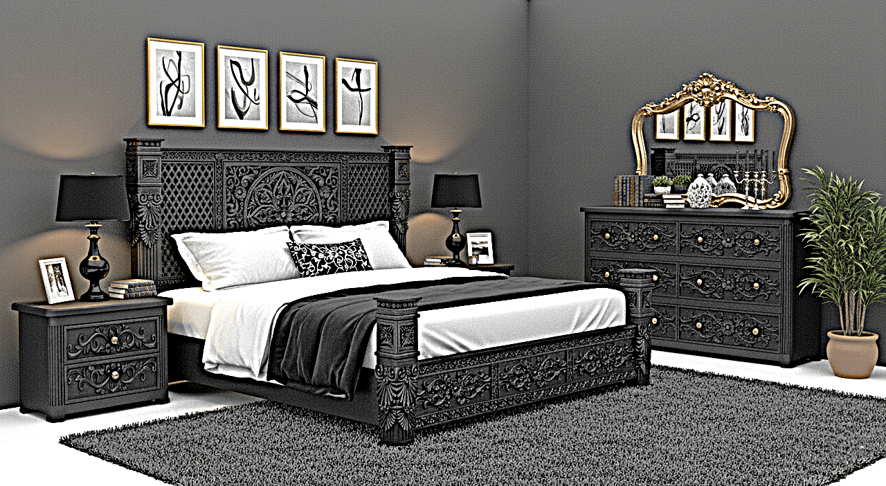 Kasbah Hand - Carved Solid Wooden 6 - Drawer Dresser – handcrafted solid wood furniture