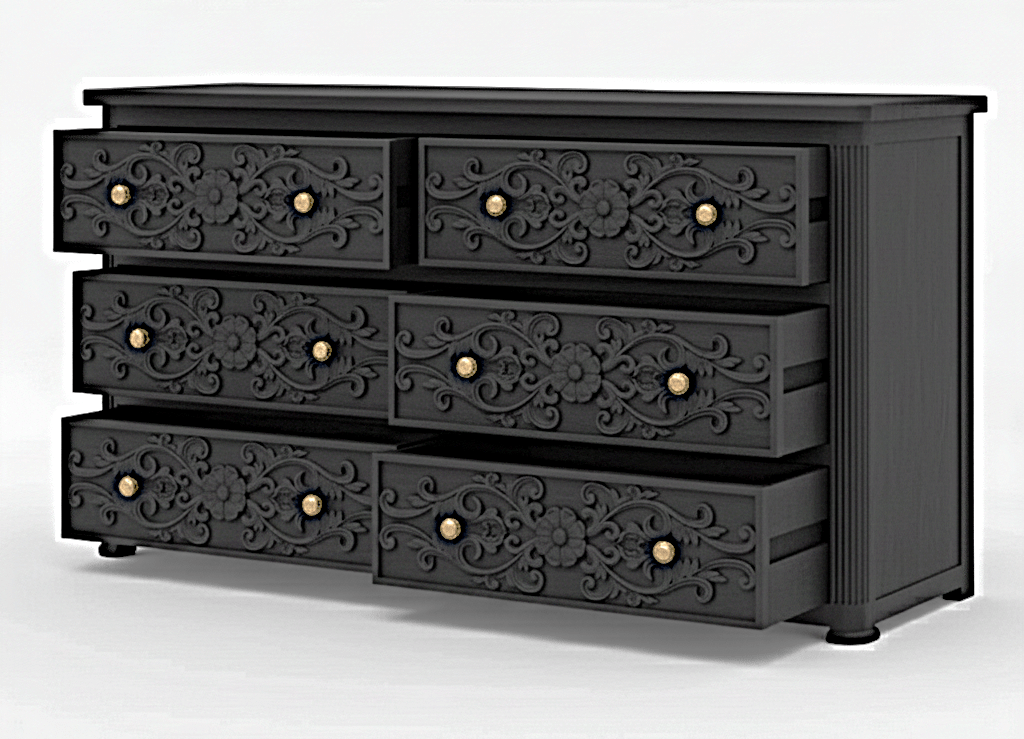 Kasbah Hand - Carved Solid Wooden 6 - Drawer Dresser – handcrafted solid wood furniture