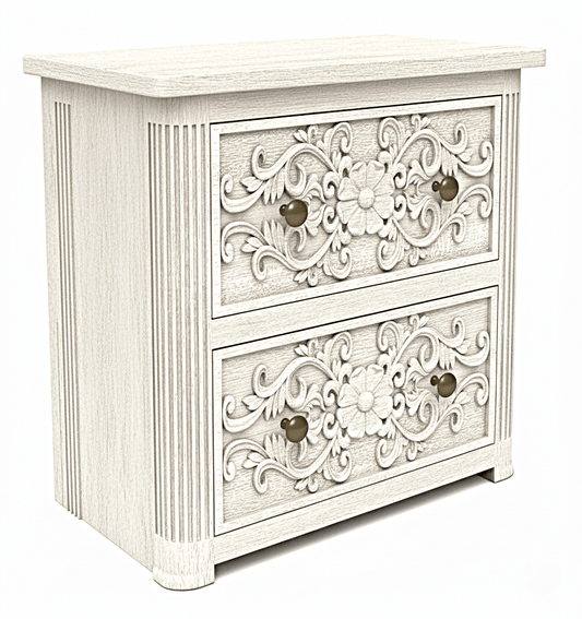 Kasbah Hand - Carved Solid Wooden Nightstand – handcrafted solid wood furniture