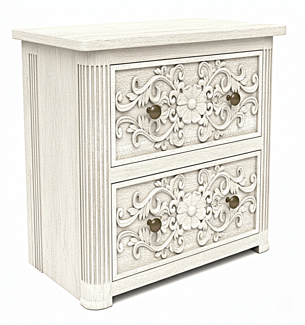 Kasbah Hand - Carved Solid Wooden Nightstand – handcrafted solid wood furniture