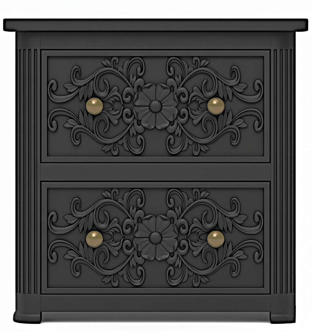 Kasbah Hand - Carved Solid Wooden Nightstand – handcrafted solid wood furniture