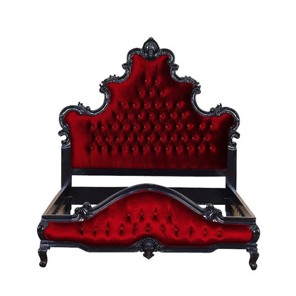 Kate Hand Carved Solid Wooden Tufted Bed – handcrafted solid wood furniture