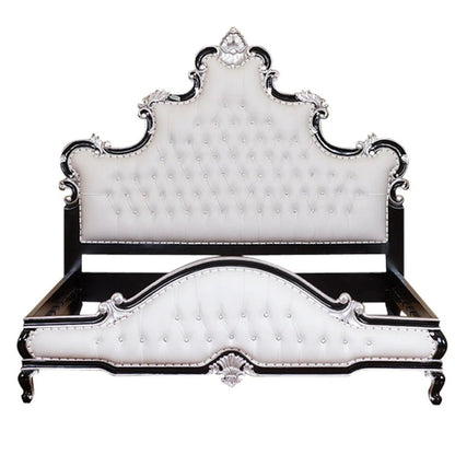 Kate Hand Carved Solid Wooden Tufted Bed by Hibashi Furniture – handcrafted solid wood furniture made in India