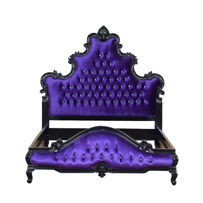 Kate Hand Carved Solid Wooden Tufted Bed – handcrafted solid wood furniture