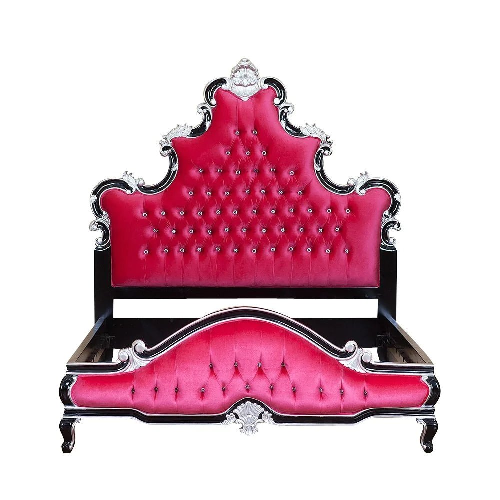 Kate Hand Carved Solid Wooden Tufted Bed – handcrafted solid wood furniture