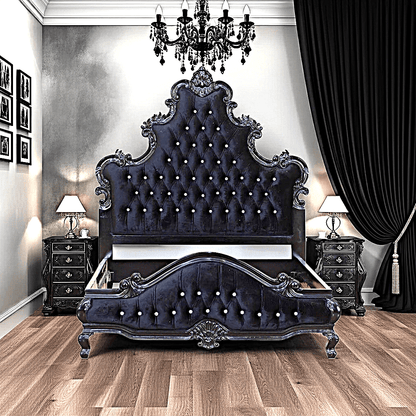 Kate Hand Carved Solid Wooden Tufted Bed – handcrafted solid wood furniture