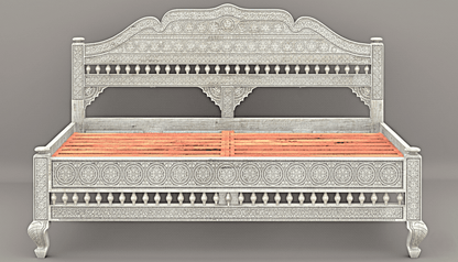 Khalifa Hand Carved Indian Solid Wood Platform Bed – handcrafted solid wood furniture