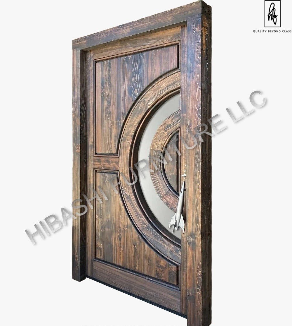 KRYSTALA Crescent Moon Window & Rocket Handle Door – handcrafted solid wood furniture