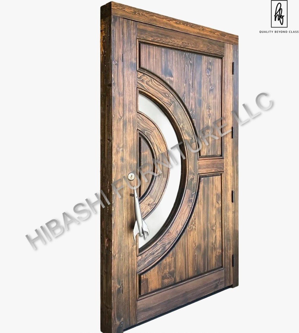 KRYSTALA Crescent Moon Window & Rocket Handle Door – handcrafted solid wood furniture