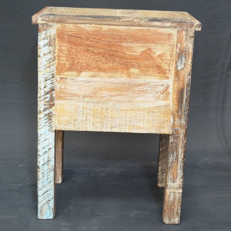 Liberty Reclaimed Wood 2 Drawer Bedside 60cm – handcrafted solid wood furniture