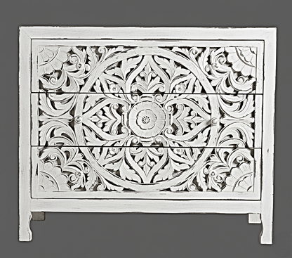 Lombok Wooden Dresser Chest of 3 Drawer Cabinet – handcrafted solid wood furniture