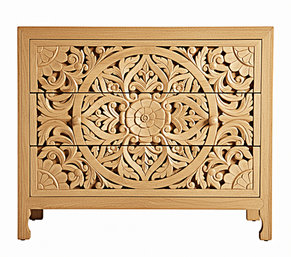 Lombok Wooden Dresser Chest of 3 Drawer Cabinet – handcrafted solid wood furniture