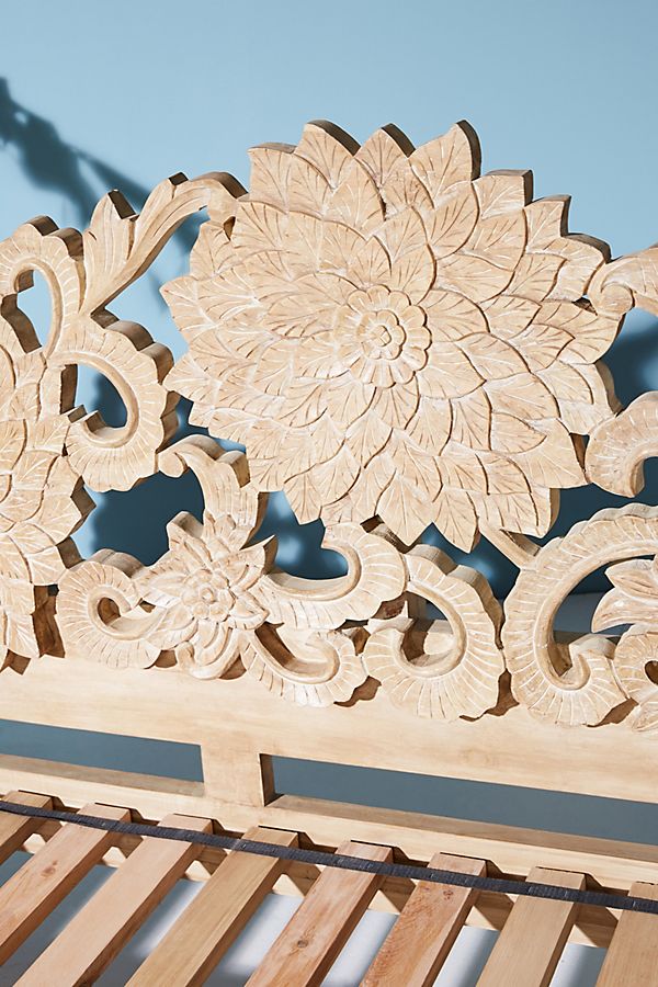Lotus Hand Carved Solid Wooden Indoor / Outdoor Daybed – handcrafted solid wood furniture