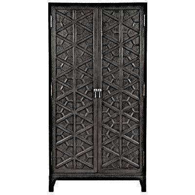 Luna Hand Solid Wooden Carved Armoire - Storage Cabinet – handcrafted solid wood furniture