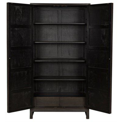Luna Hand Solid Wooden Carved Armoire - Storage Cabinet – handcrafted solid wood furniture