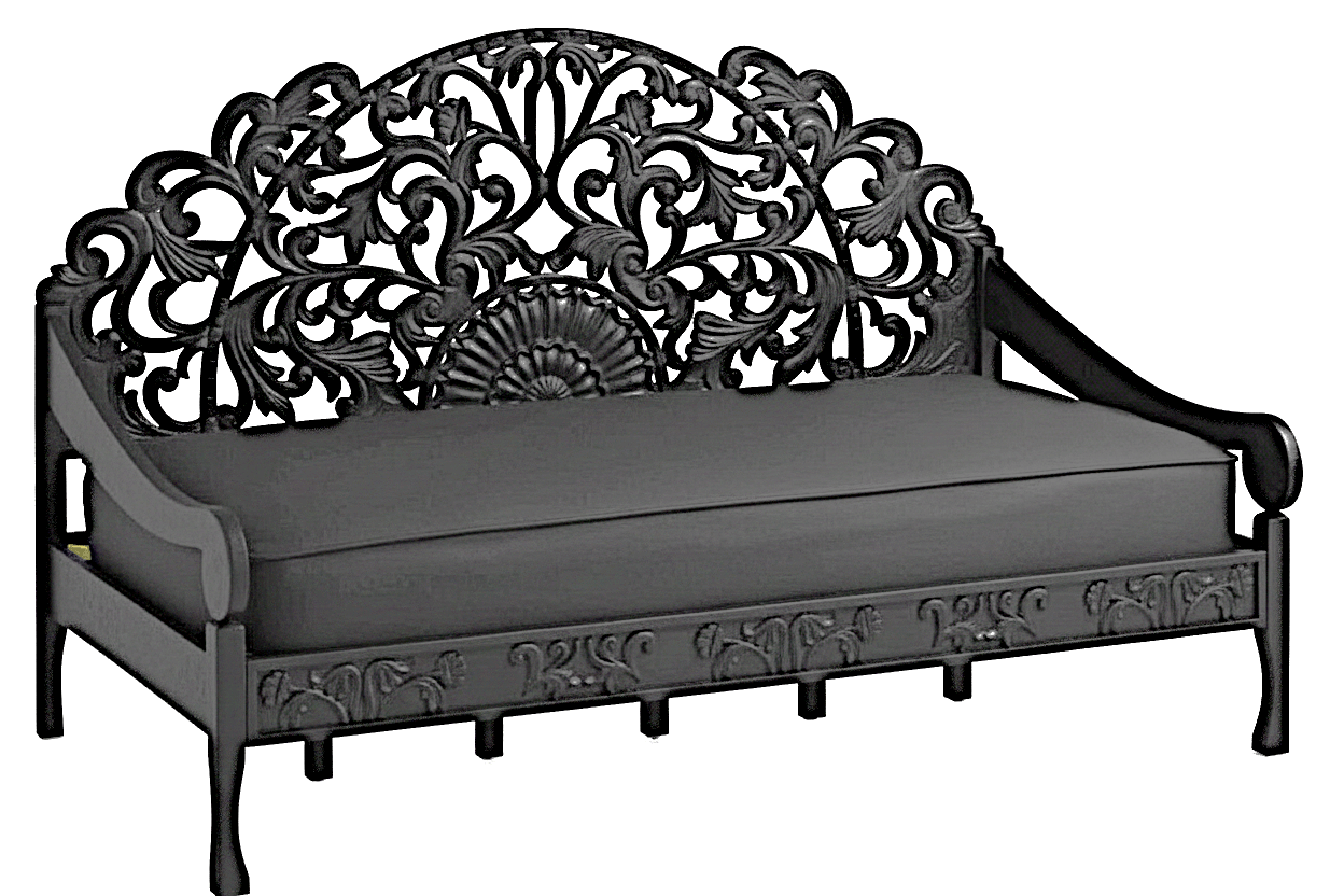 Mahal Hand Carved Indoor / Outdoor Daybed – handcrafted solid wood furniture