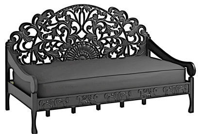 Mahal Hand Carved Indoor / Outdoor Daybed – handcrafted solid wood furniture