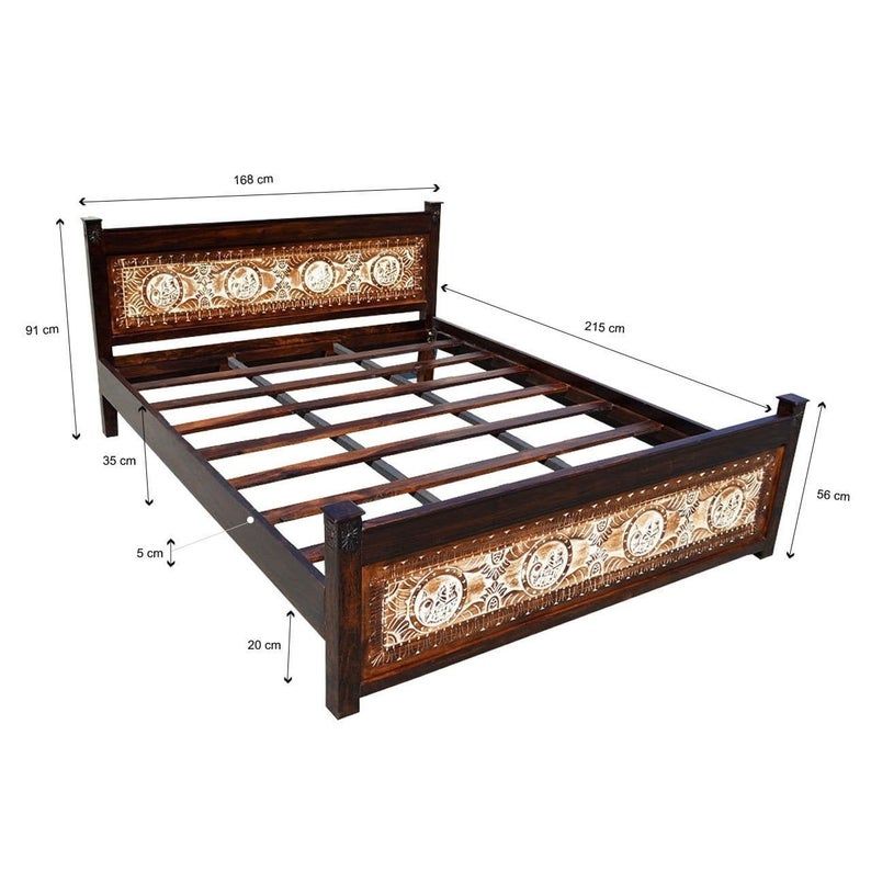 Maharaja Indian Wooden Bed – handcrafted solid wood furniture