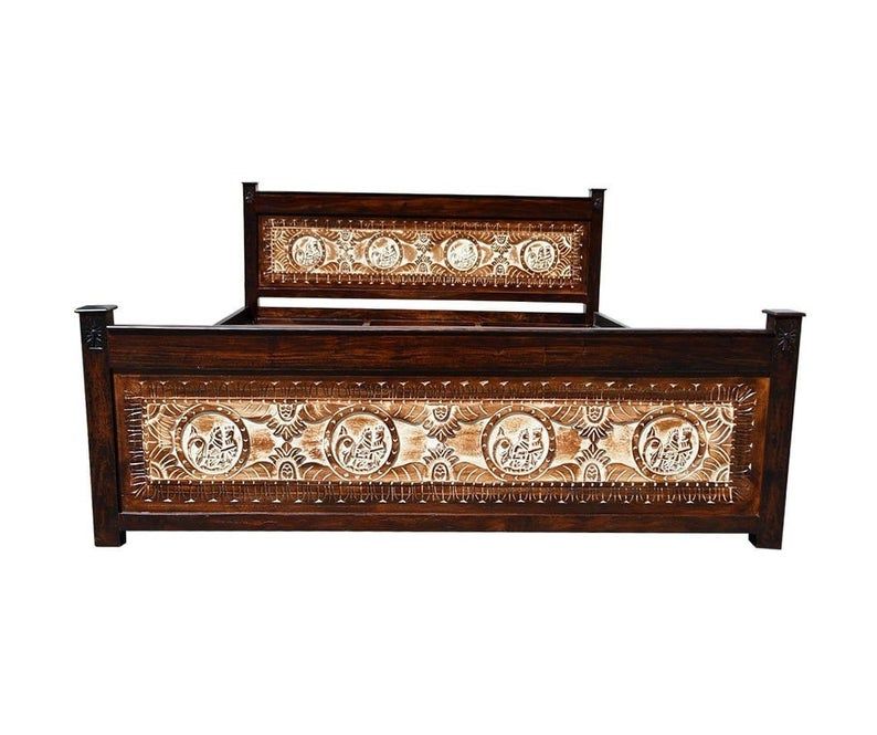 Maharaja Indian Wooden Bed – handcrafted solid wood furniture
