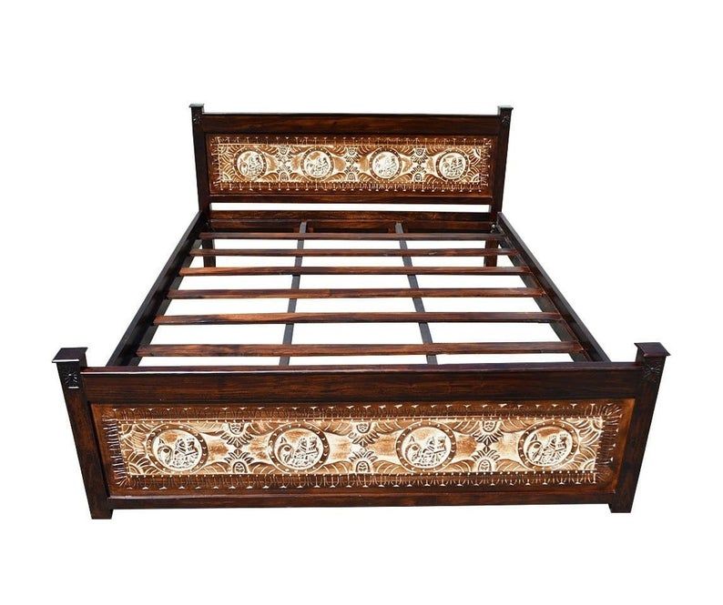 Maharaja Indian Wooden Bed – handcrafted solid wood furniture