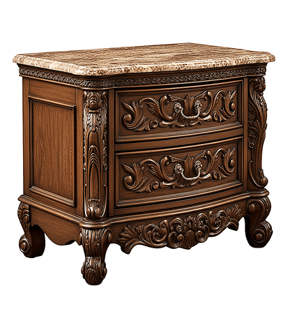 🪶 Majestic Lion Hand - Carved Solid Mango Wood Bed / 3 - Piece Bedroom Set – handcrafted solid wood furniture