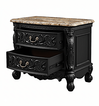 🪶 Majestic Lion Hand - Carved Solid Mango Wood Bed / 3 - Piece Bedroom Set – handcrafted solid wood furniture