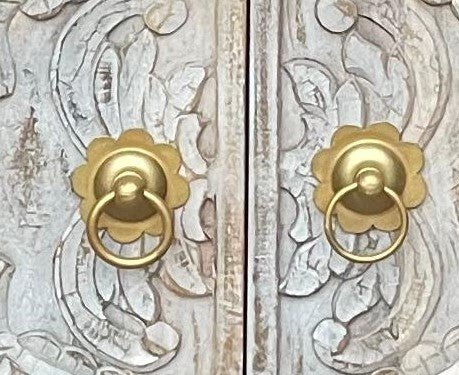 Manama Hand Carved Wood Fish Nairi Storage Cabinet – handcrafted solid wood furniture