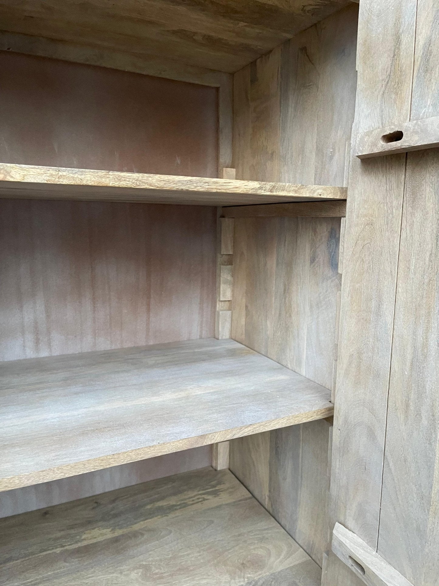 Manama Hand Carved Wood Fish Nairi Storage Cabinet – handcrafted solid wood furniture