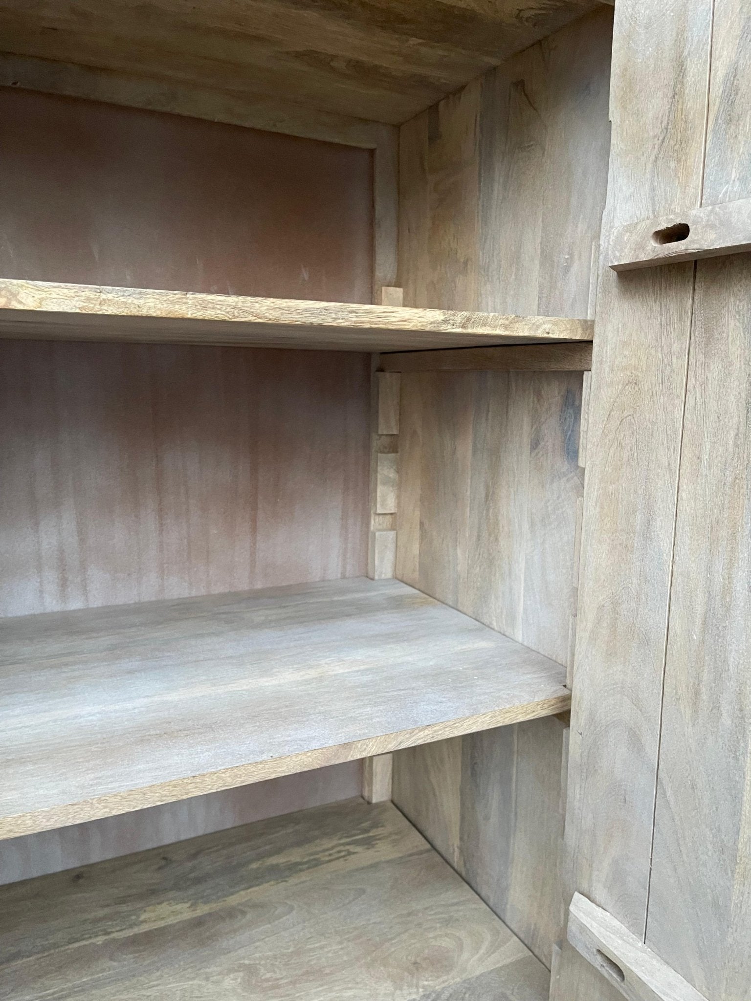 Manama Hand Carved Wood Fish Nairi Storage Cabinet – handcrafted solid wood furniture