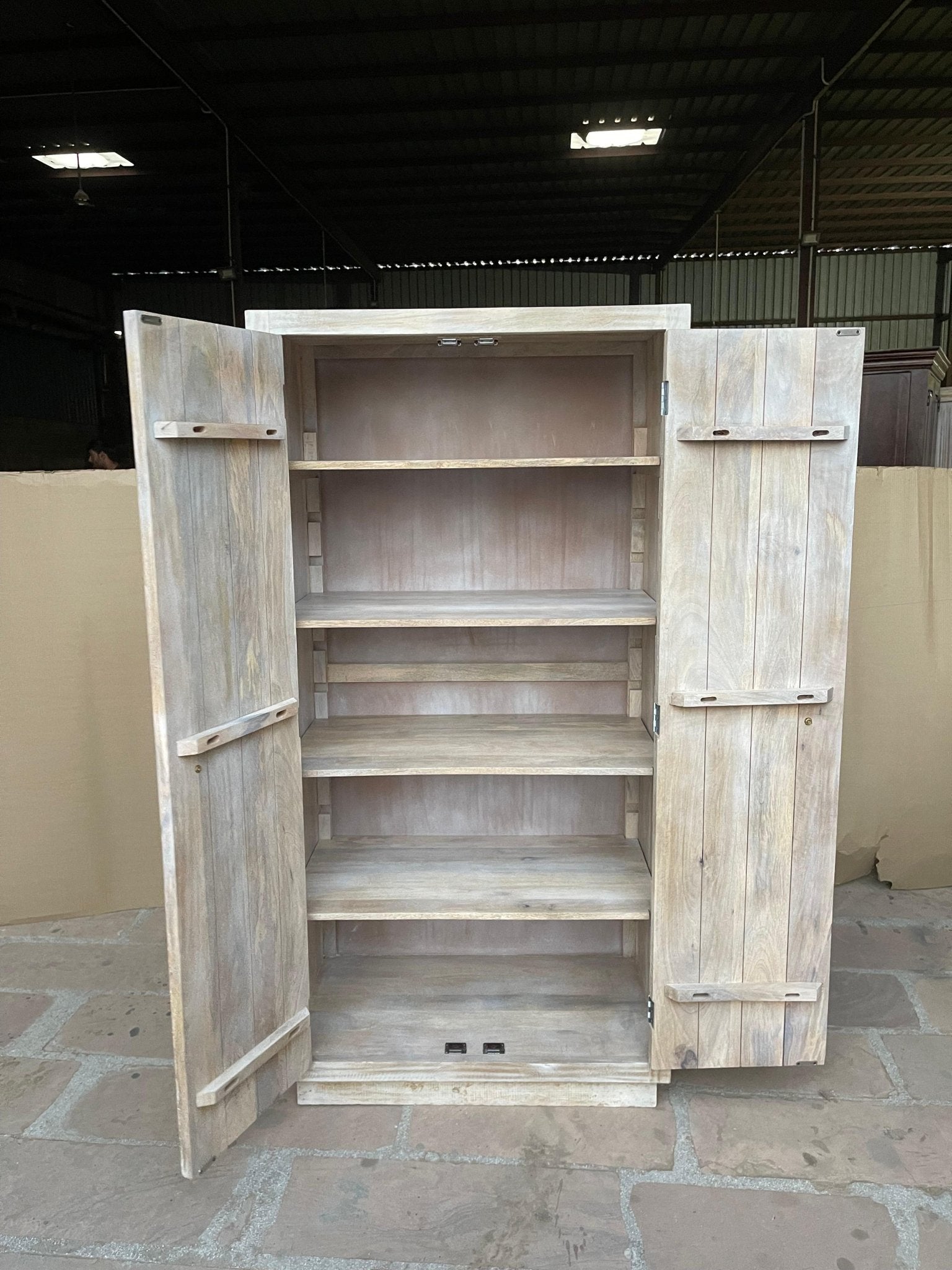 Manama Hand Carved Wood Fish Nairi Storage Cabinet by Hibashi Furniture – handcrafted solid wood furniture made in India