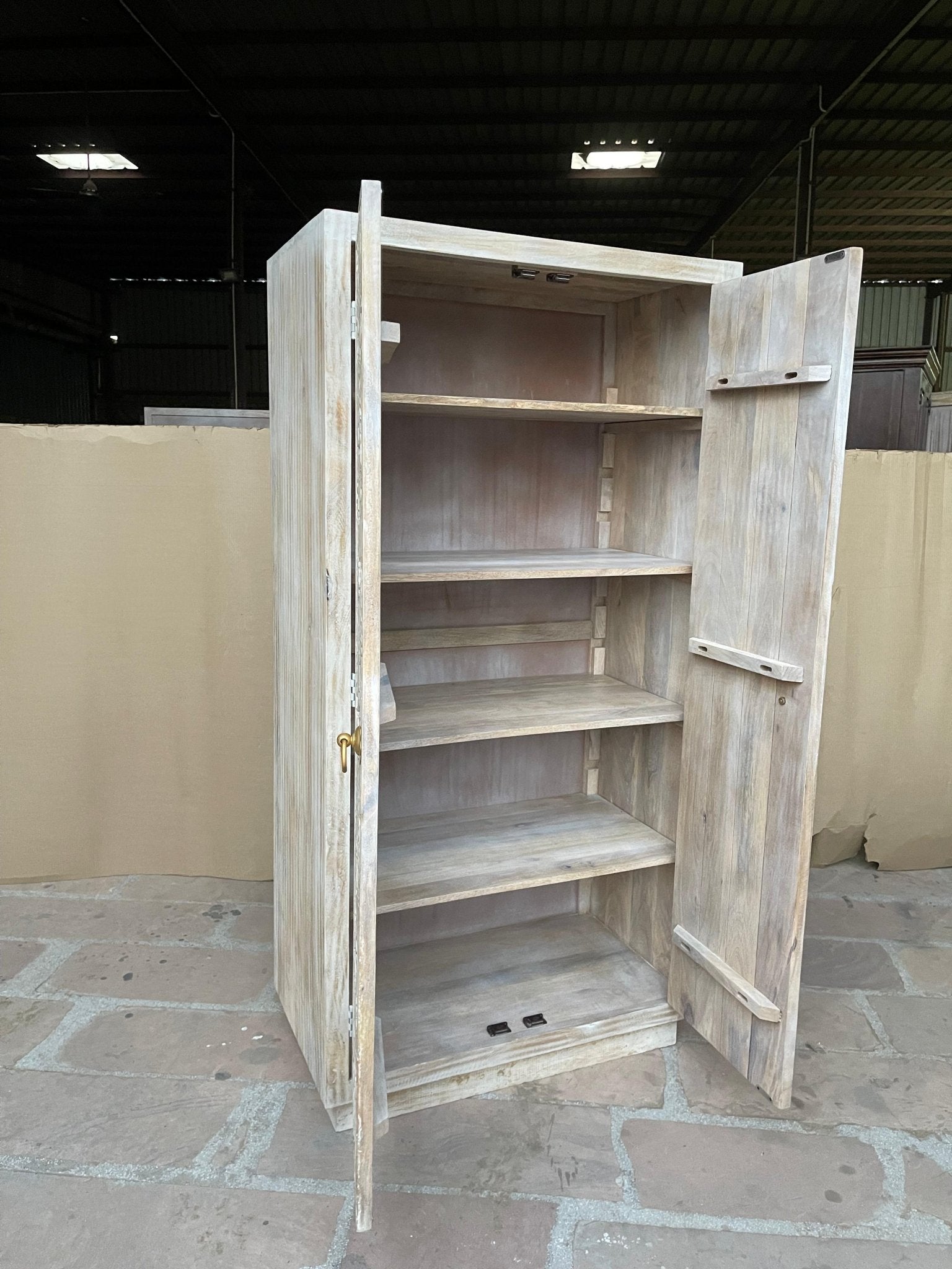 Manama Hand Carved Wood Fish Nairi Storage Cabinet – handcrafted solid wood furniture