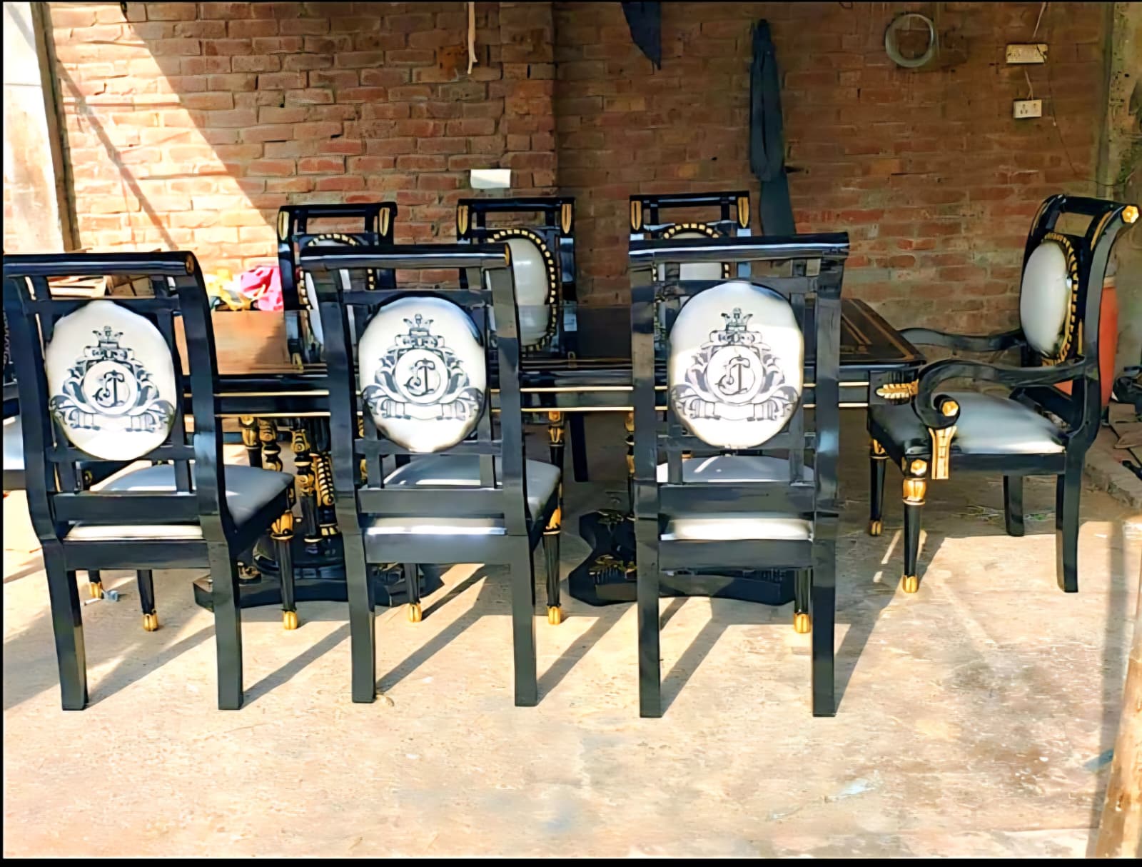 Mars Hand Carved Designer Luxury 8 Seater Dining Table Set – handcrafted solid wood furniture