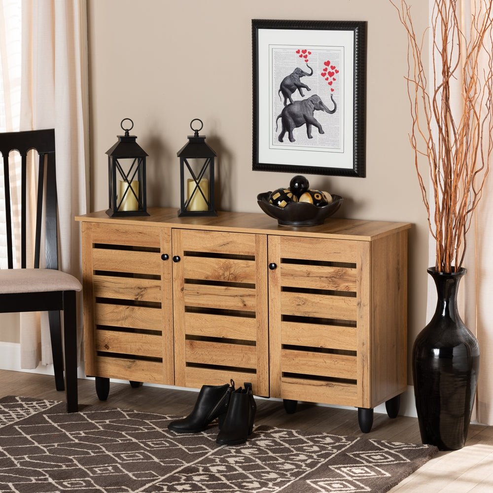 Maui Solid Wooden 3 - Door Entryway Storage Cabinet – handcrafted solid wood furniture